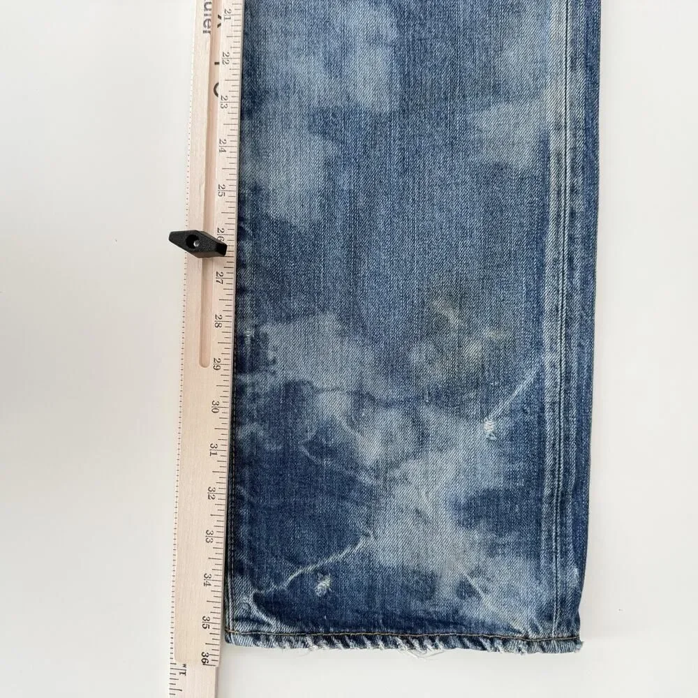 PRPS Jeans Mens 33x35 Distressed Barracuda Fade Whisker Button Fly Made In Japan